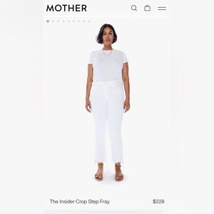 MOTHER DENIM sz 30 NWOT INSIDER CROP STEP FRAY WHITE